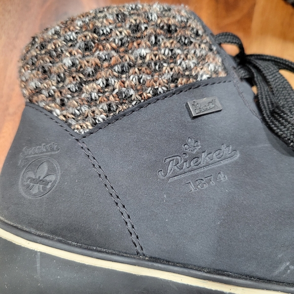Reiker Z4243-14 Boot Lace Up Warm Fuzzy Lining Lace and Zip Size 40 - Picture 11 of 15